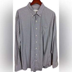 Peter Millar Men’s XXL Long Sleeve Blue and Orange Long Sleeve Button Down Shirt